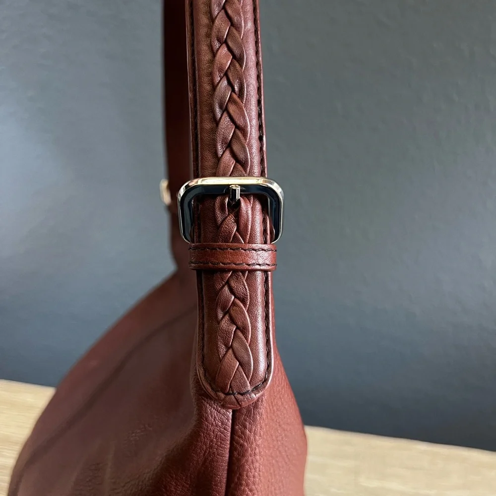 Hadaki Brown Leather Hobo Bag